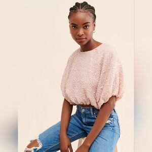 English Factory Cotton Candy Cropped Blouse